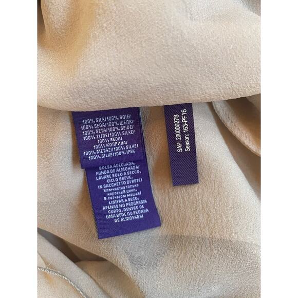 Ralph Lauren Purple Label Silk Cocktail Dress 6 Embellished Beaded Neck Tan $3K - Picture 15 of 16